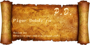 Piger Debóra névjegykártya